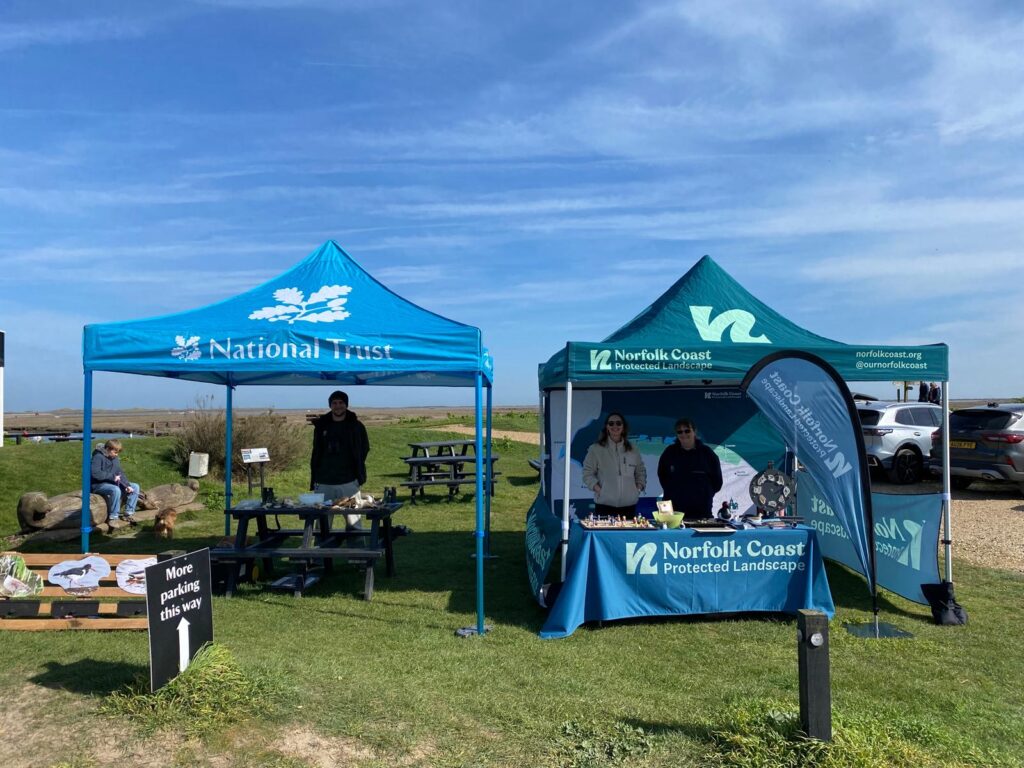NCPL and National Trust gazeebos setup on Morston Quay